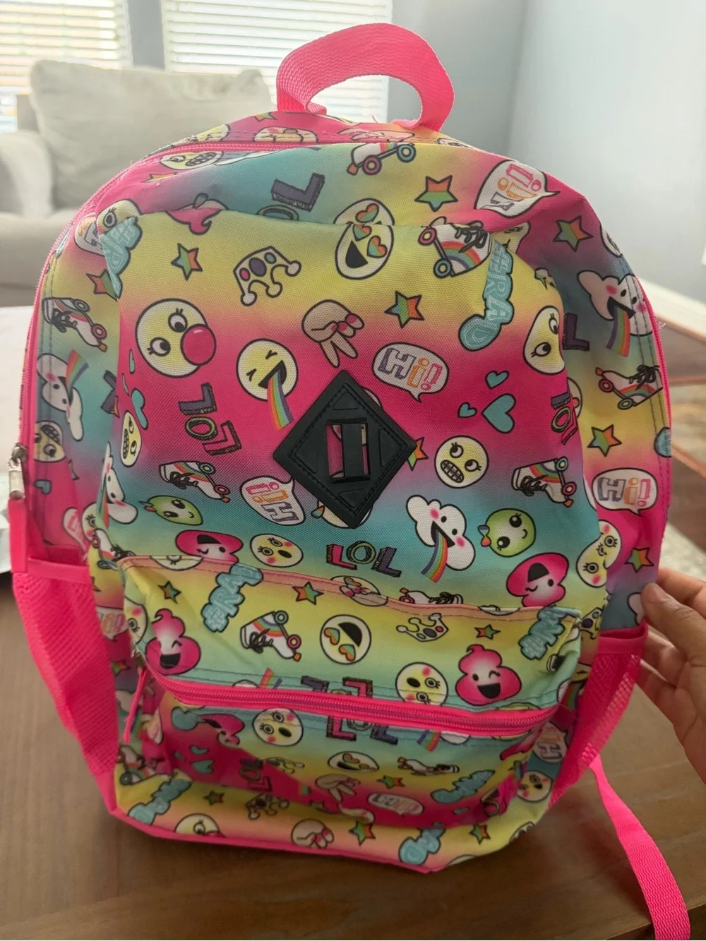 Kids Emoji Rainbow Backpack - Pink Multicolor